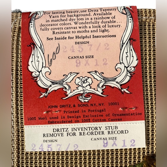 Young Kneeling Male PreWorked VTG NOS Dritz Luxury Needlepoint 9 X 12 - Picture 5 of 5